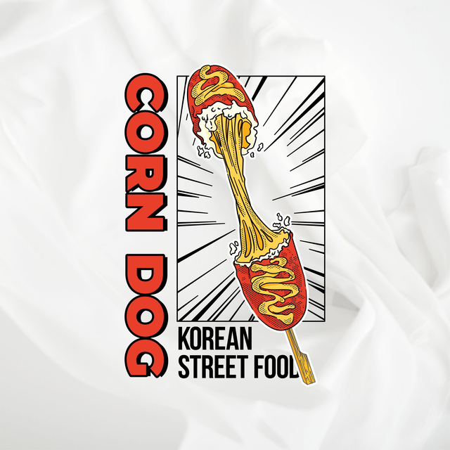 T-shirt CornDog 핫도그 - UNISEXE BLANC