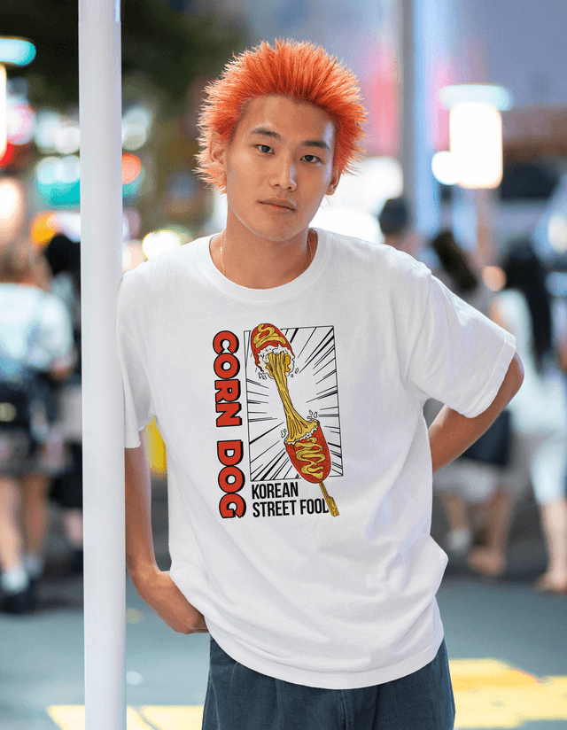T-shirt CornDog 핫도그 - UNISEXE BLANC