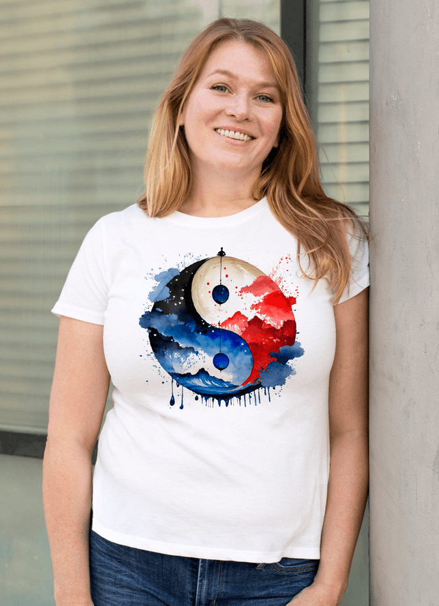 T-shirt Yin-Yang - UNISEXE BLANC
